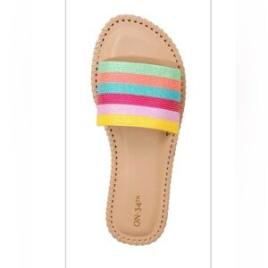 ON 34TH STRIPE MULTI-BEADED MARISE FLAT SANDAL